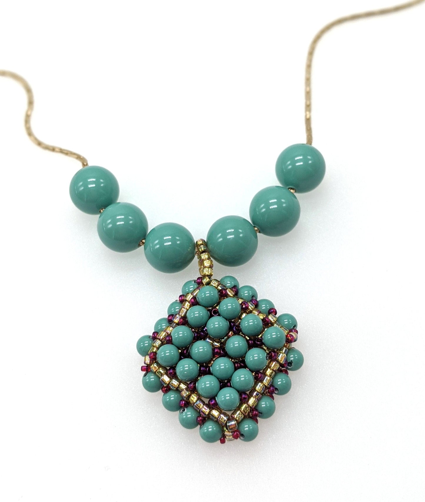 Beaded Swarovski Pearl Pendant Necklace