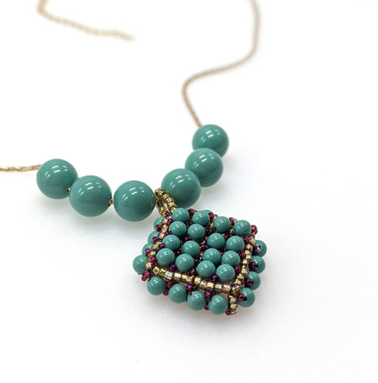 Beaded Swarovski Pearl Pendant Necklace