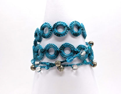Turquoise Crochet Wrap Bracelet