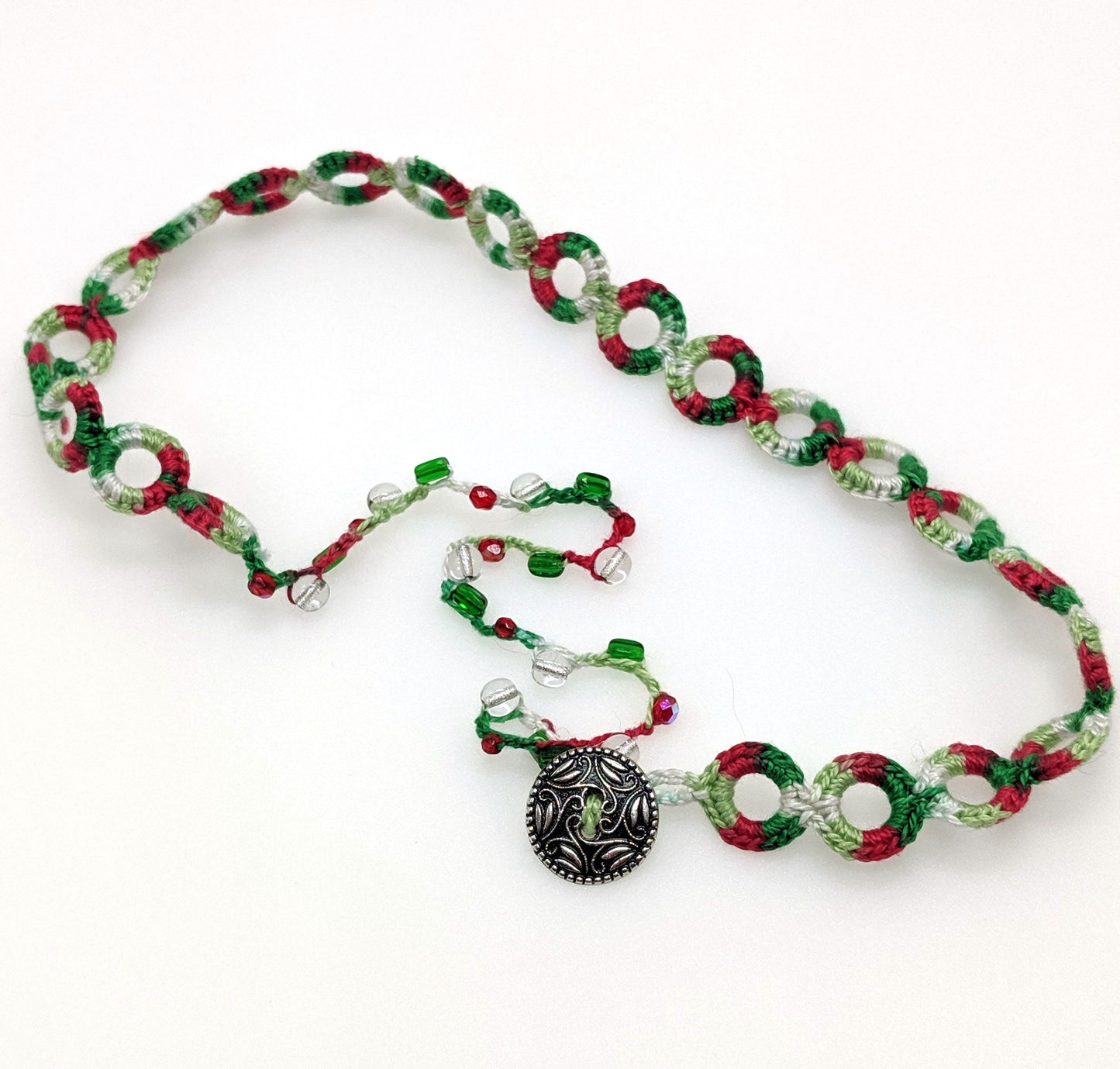 Christmas Crochet Wrap Bracelet