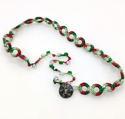 Christmas Crochet Wrap Bracelet