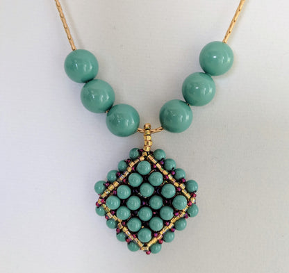 Beaded Swarovski Pearl Pendant Necklace