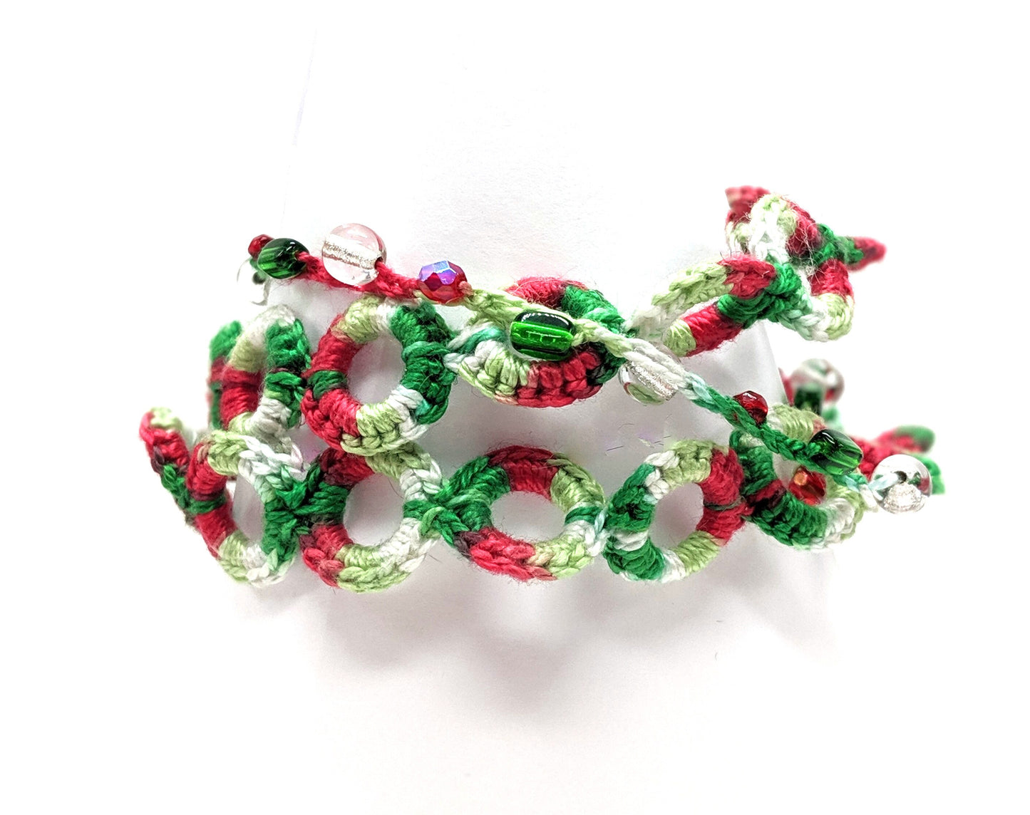 Christmas Crochet Wrap Bracelet