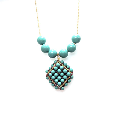 Beaded Swarovski Pearl Pendant Necklace