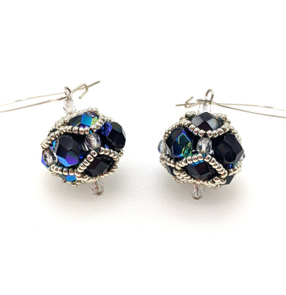 Czech Glass Beaded Orb Earrings on Sterling Ear Wires